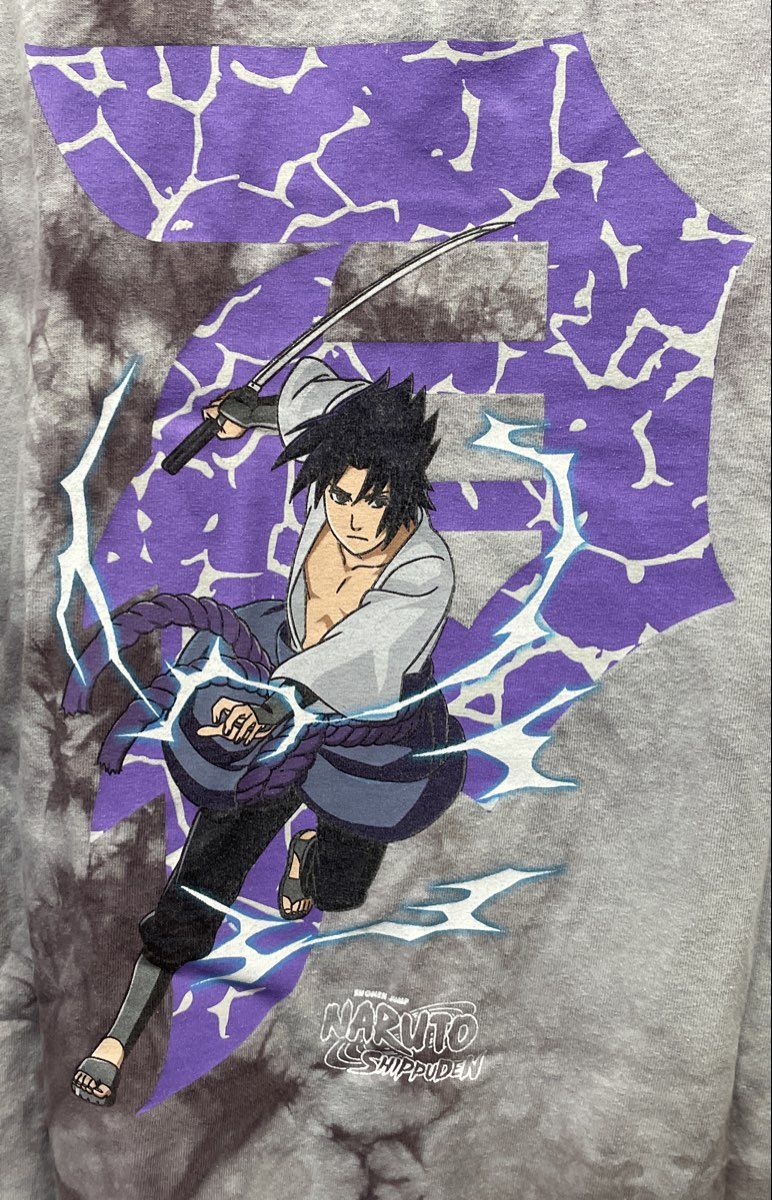 Primitive x Naruto Shippuden Men's Sasuke Anime Graphic Tie Dye T-Shirt Sz M