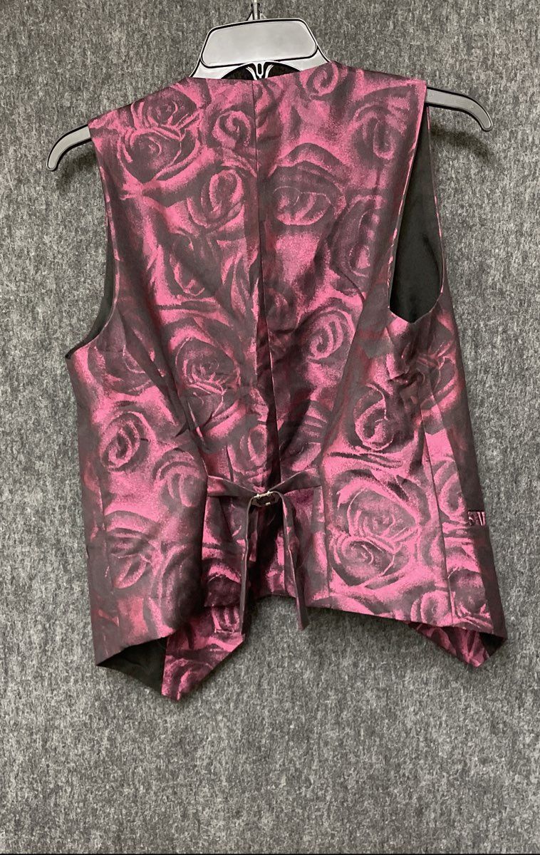 Lanifigio di Egod Men's 3-Piece Suit Maroon Rose Floral Jacquard 48 38