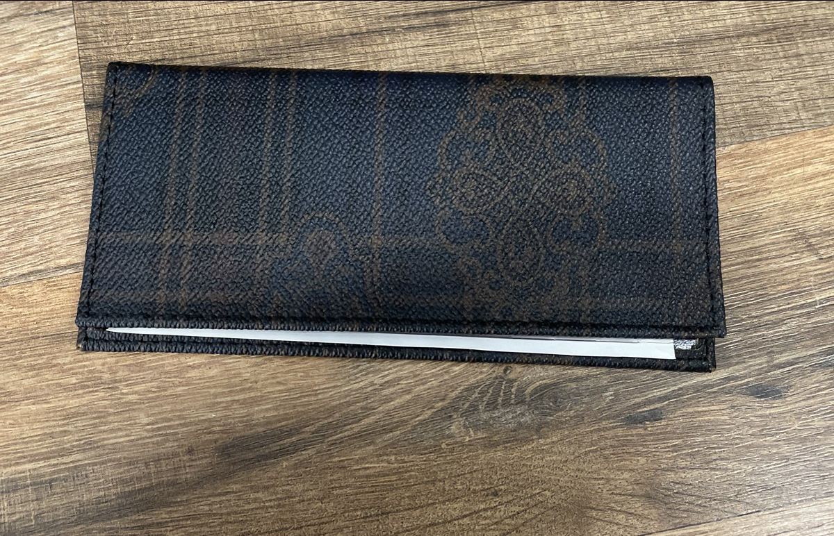 Vintage Y2K Liz Claiborne Black Brown Monogram Clutch Checkbook Wallet