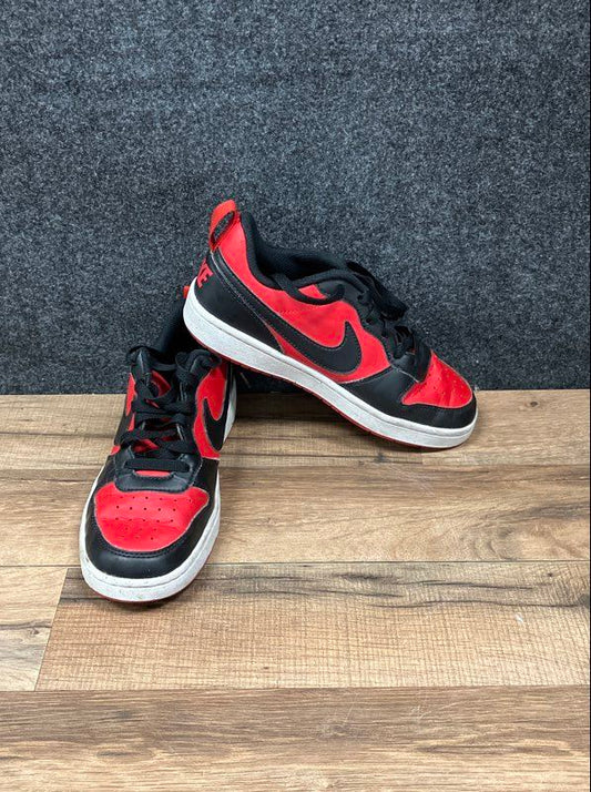 Nike Court Borough Low 2 University Red Black White Kids Sneakers Size 4Y