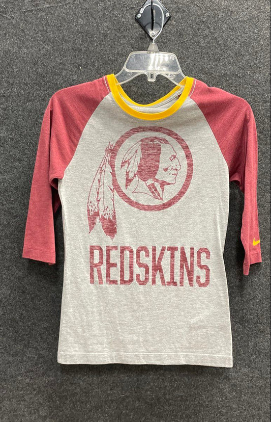 Washington Redskins NFL Nike Tri-Blend 3/4 Sleeve Raglan T-Shirt Sz S