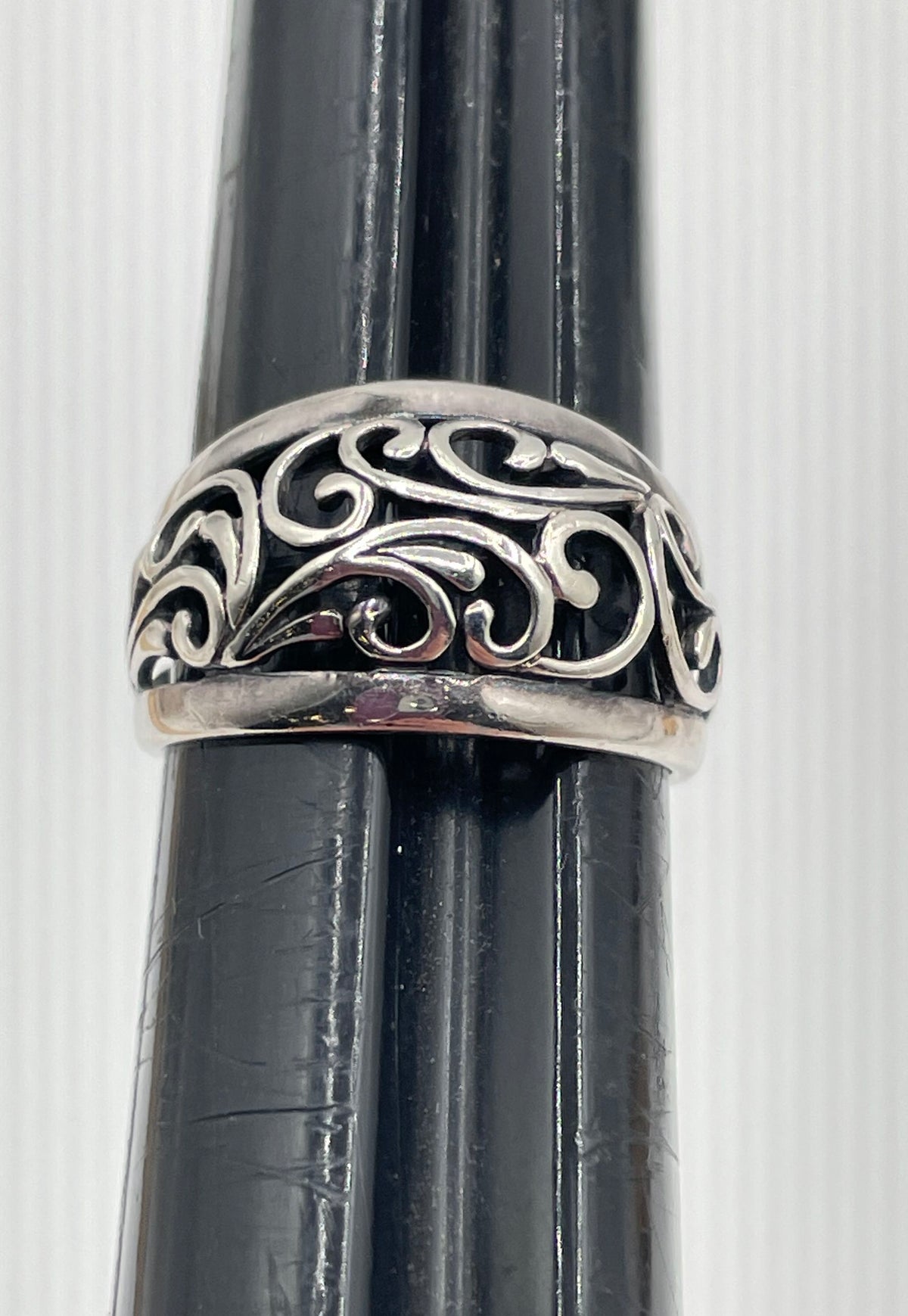 Premier Designs 925 Sterling Silver Openwork Filigree Dome Ring 2.9g