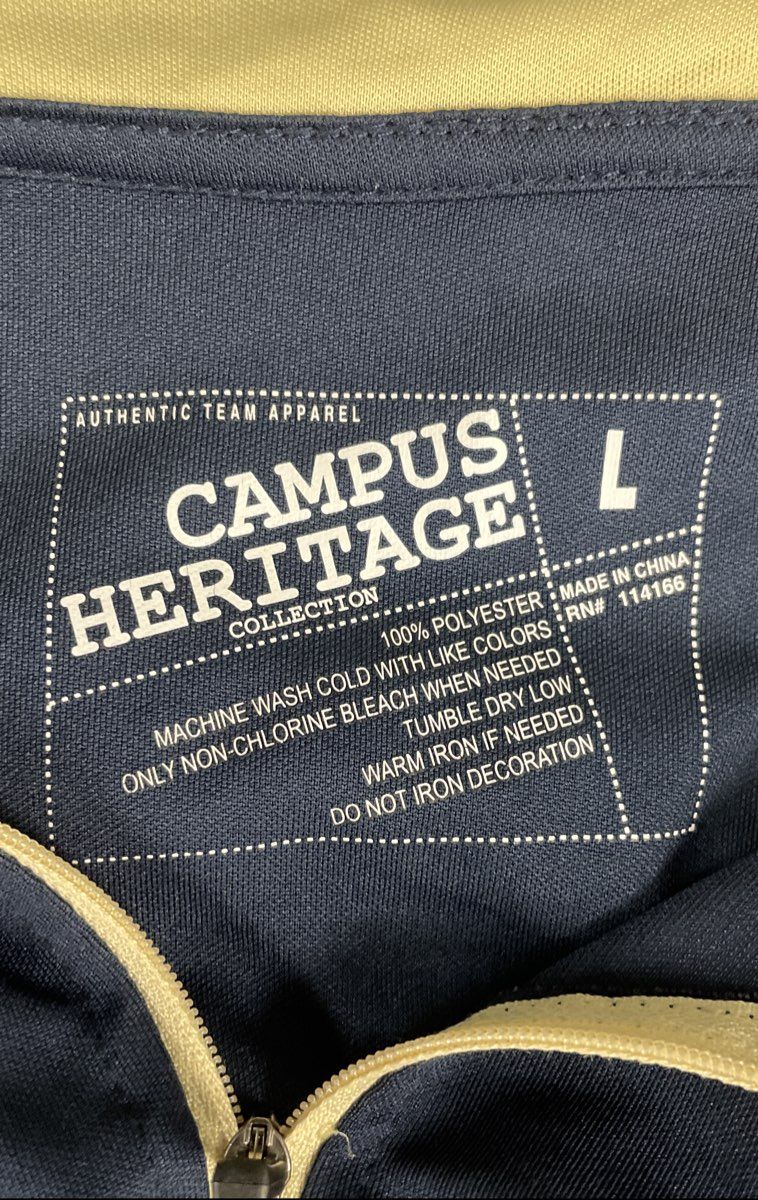 Men's Size L Blue Gold Campus Heritage Pittsburgh Panthers 1/4 Zip Pullover