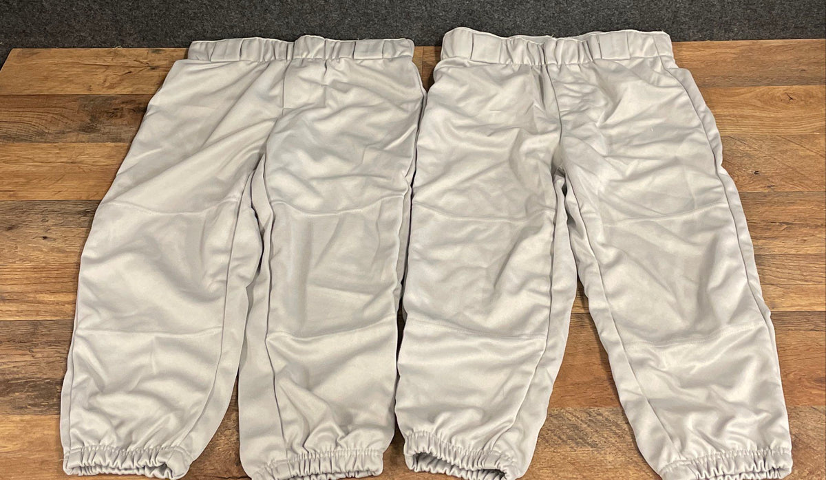 Athletic Works Youth Baseball Pants Gray Double Knee Set of 2 NWT Sz L 10-12
