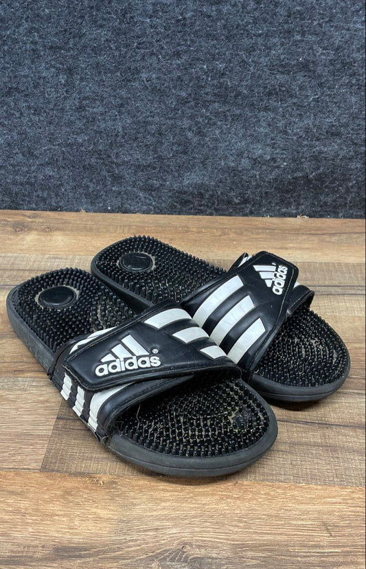 Adidas Adissage Black White Massage Slides Men's Size 10