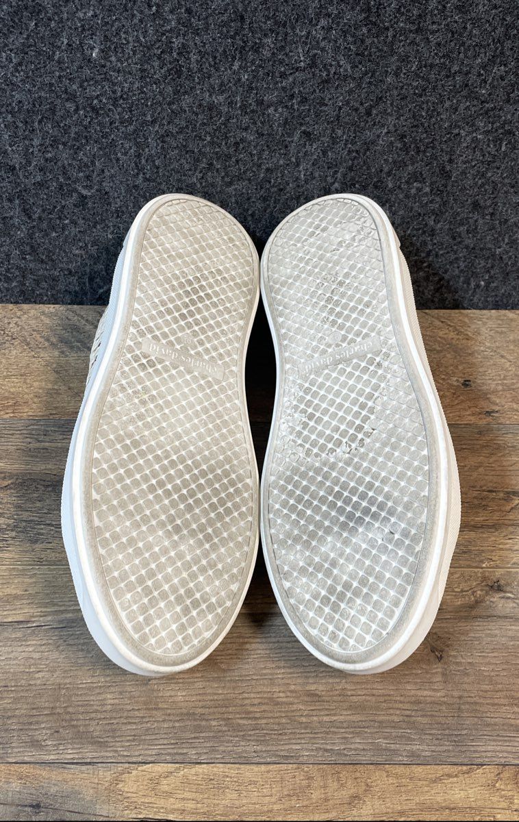 Charles David Reason Cream Woven Textile Lace-Up Platform Sneakers Size 9.5M