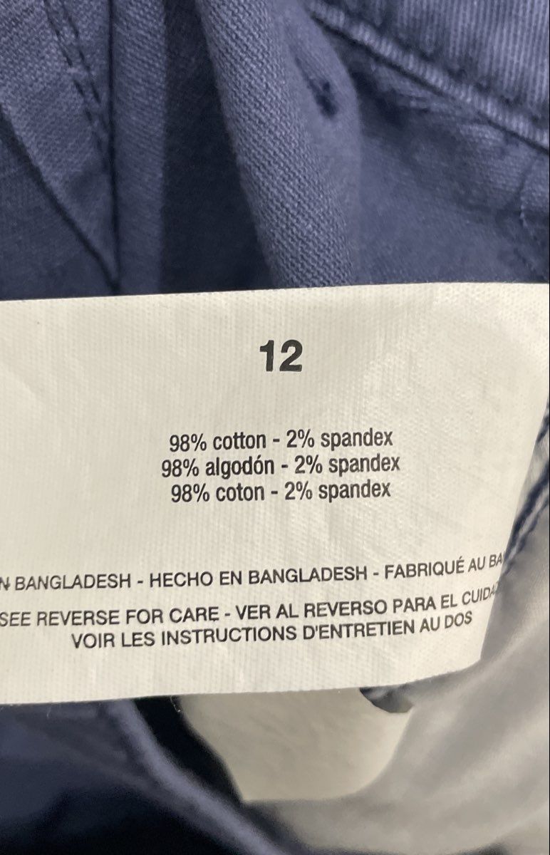 G.H. Bass & Co. Women's Blue Cotton Blend Straight Leg Chino Pants Size 12