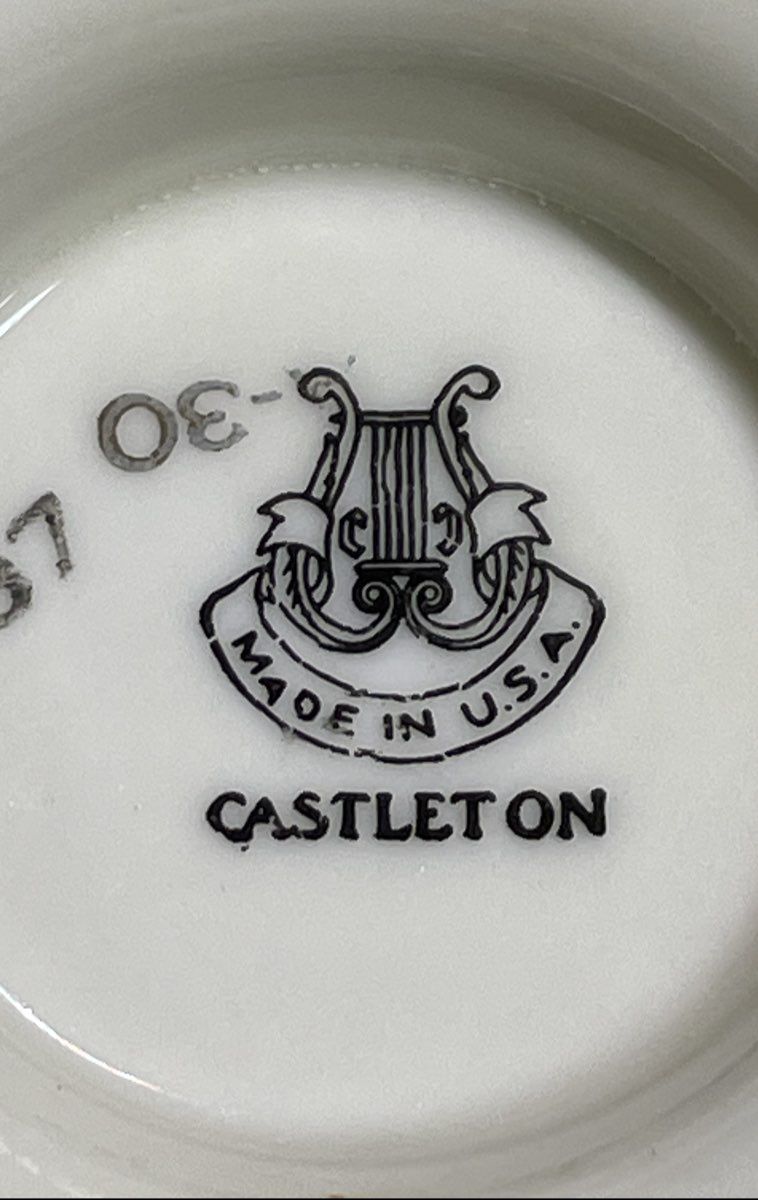 Vintage Castleton Belrose Pink Floral Cup & Saucer Set of 2 USA Made