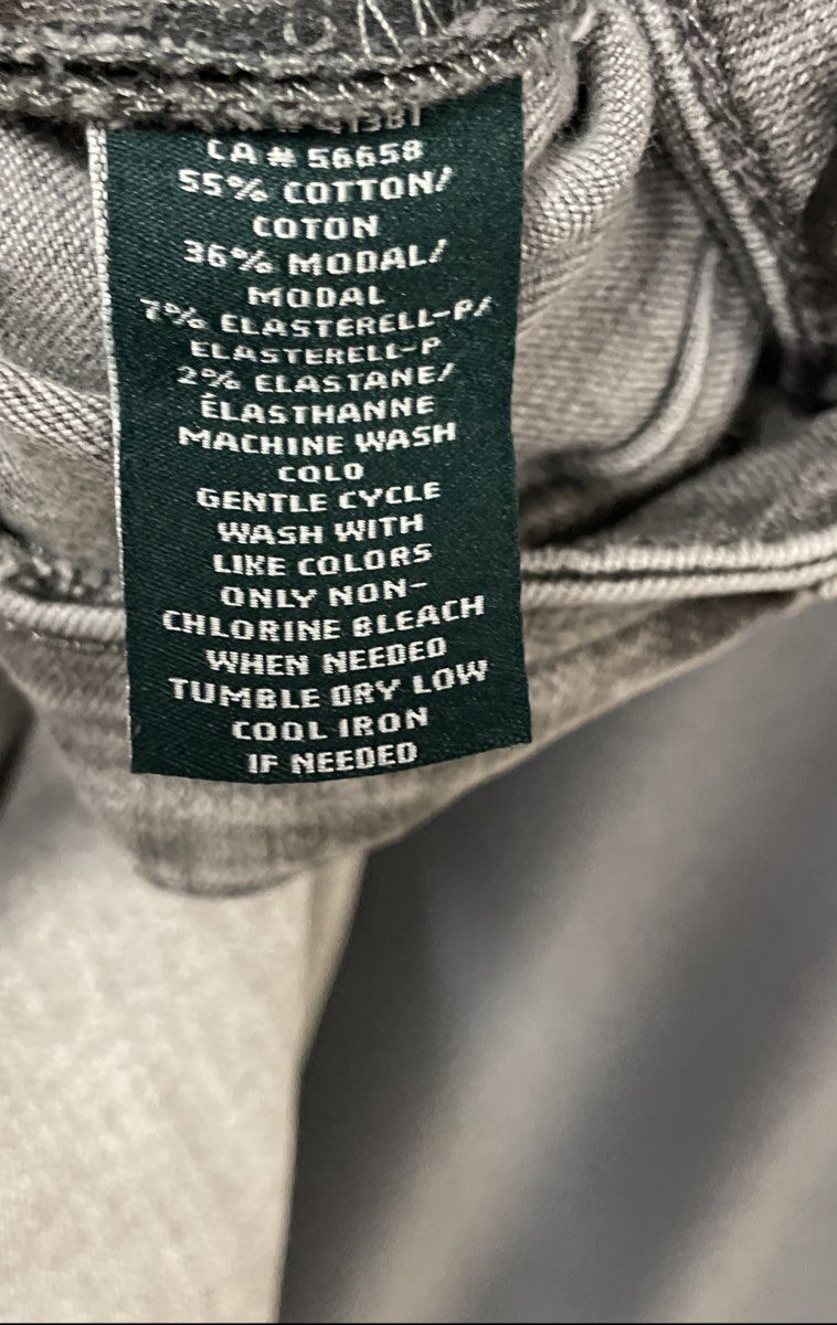 Lauren Ralph Lauren Women's Gray Stretch Straight Leg Denim Jeans Sz 14