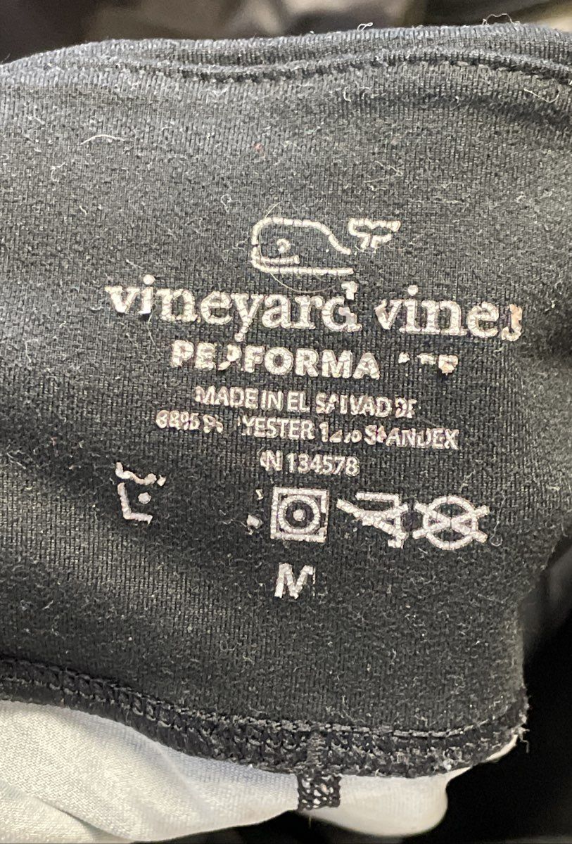 Vineyard Vines Women's Performance Leggings Black White Scallop Print Capri M