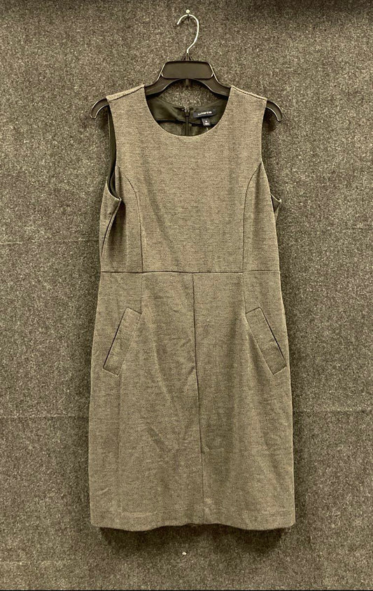Lands' End Women's Sheath Dress Gray Herringbone Sleeveless NWT Sz 12