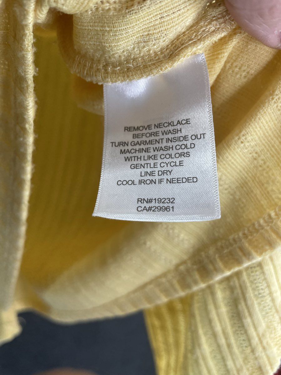 Alfred Dunner Women's Yellow Ribbed Textured Twin Set Cardigan Shell Shirt Sz S