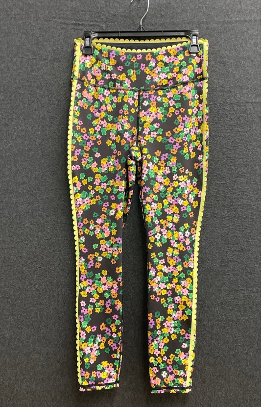 IVL Collective Women's Floral Print Scalloped Trim Active Leggings Sz 8