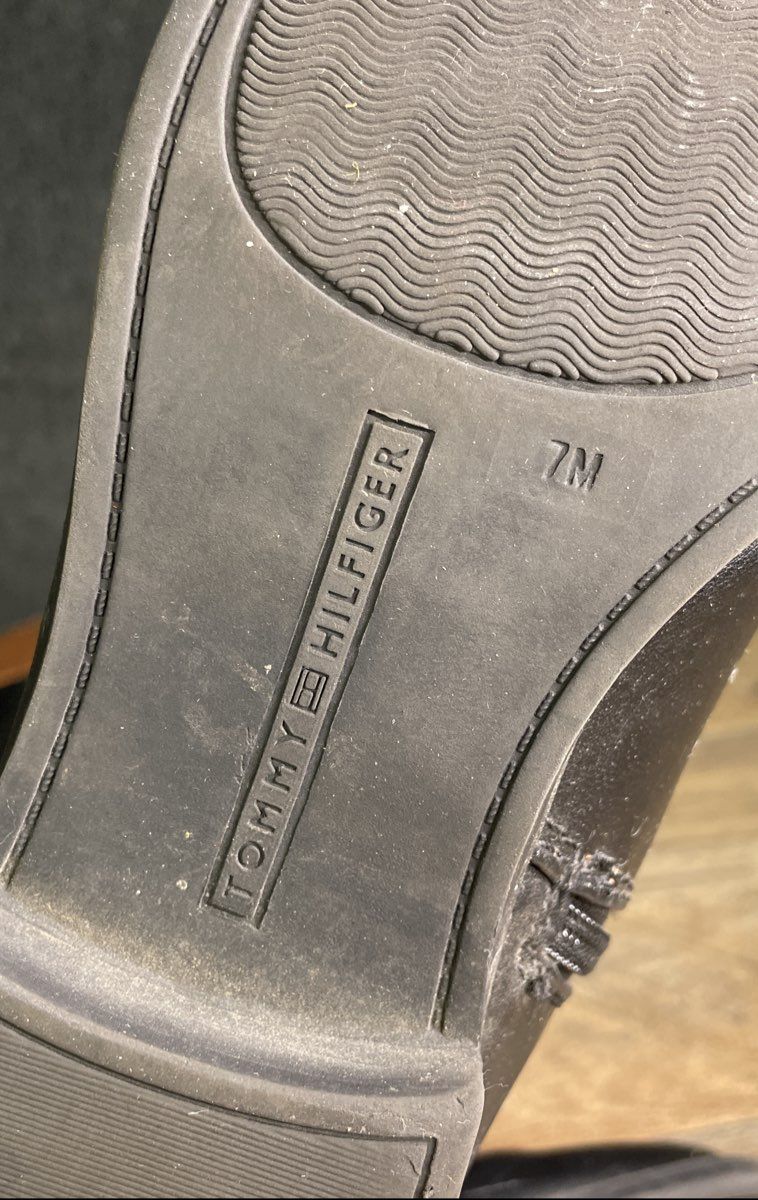 Tommy Hilfiger Imina Black Brown Two-Tone Riding Boots Women's Size 7