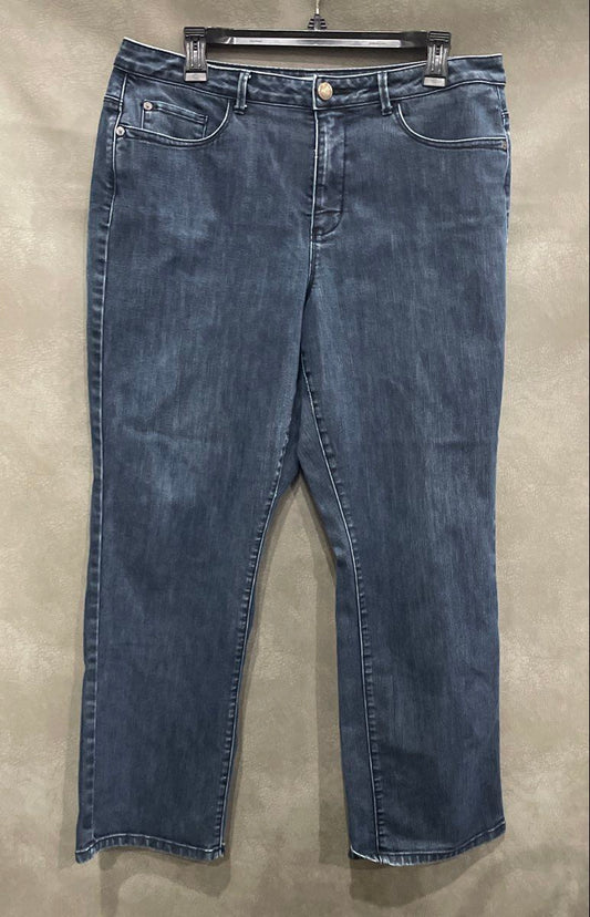 Coldwater Creek Women's Dark Blue Wash Straight Leg Stretch Jeans Sz P14