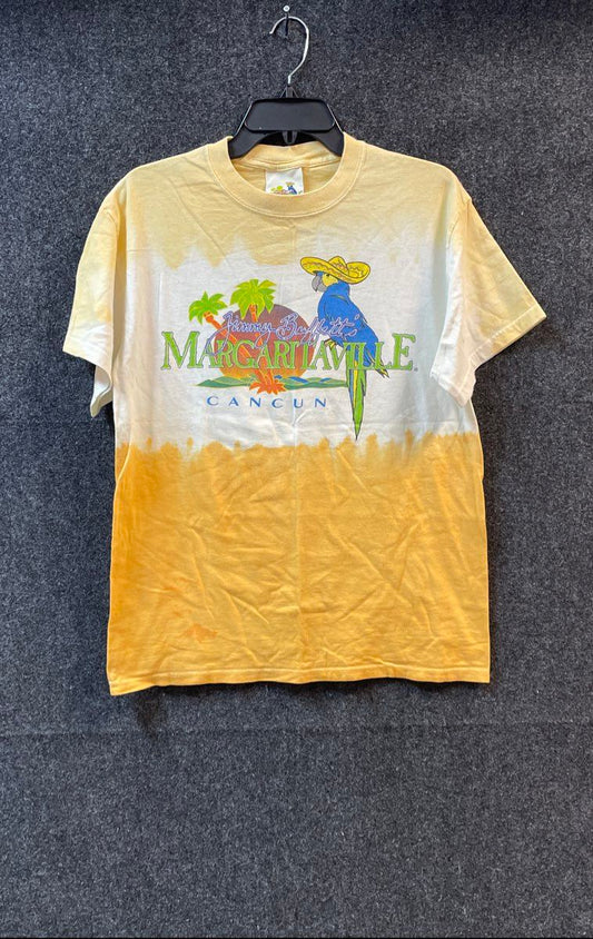 Jimmy Buffett's Margaritaville Cancun Mexico T-Shirt Parrot Graphic Yellow Sz S