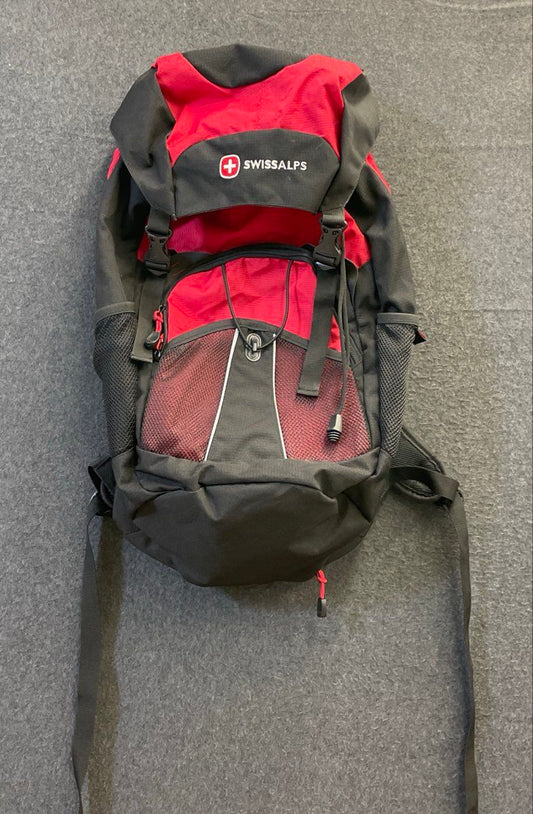 Swiss Alps Black Red Hiking Backpack Airflow Outdoor Daypack Travel