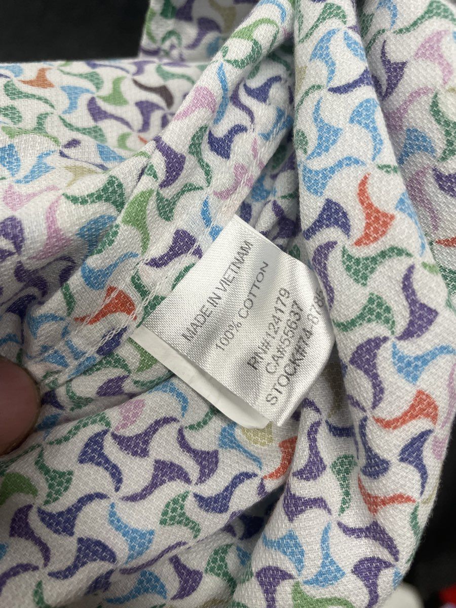 Johnston & Murphy Men's Short Sleeve Button Up Shirt Multicolor Geometric Sz XL