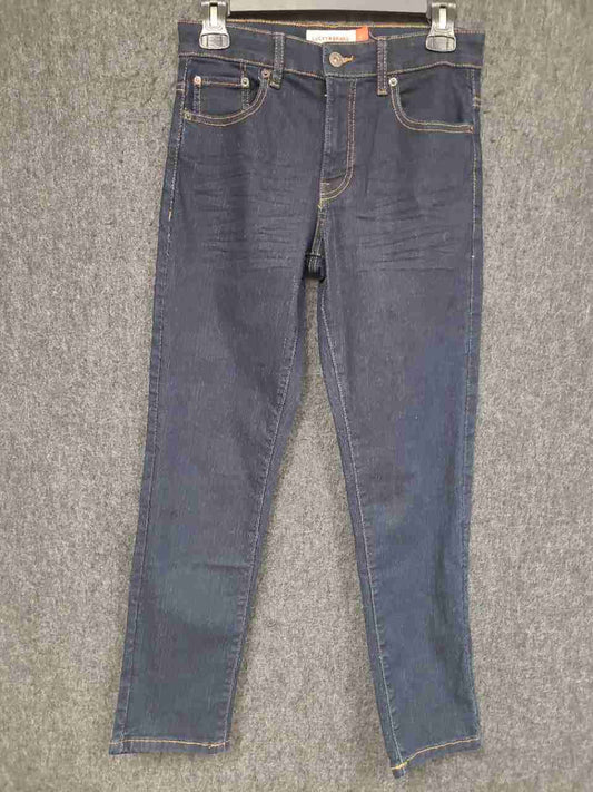 Lucky Brand Girls Dark Wash Stretch Denim Skinny Jeans Adjustable Waist Sz 12
