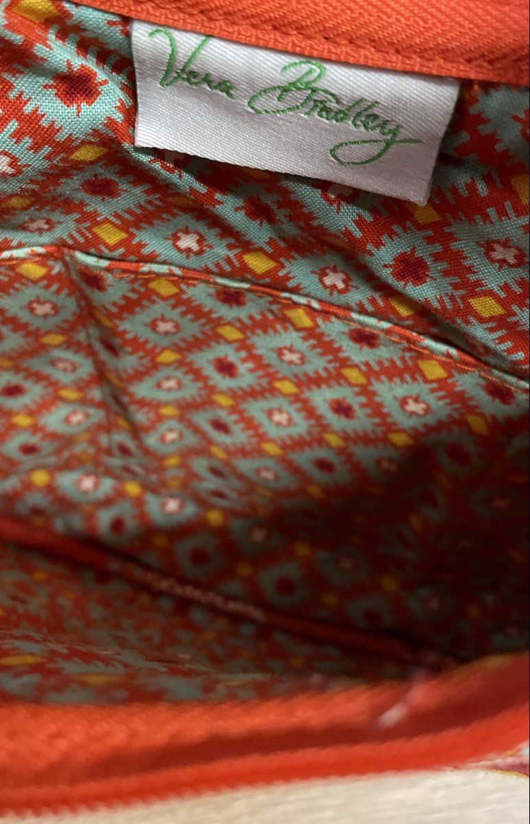 Vera Bradley Orange Multi Canyon Pattern Quilted Cotton Hobo Shoulder Bag