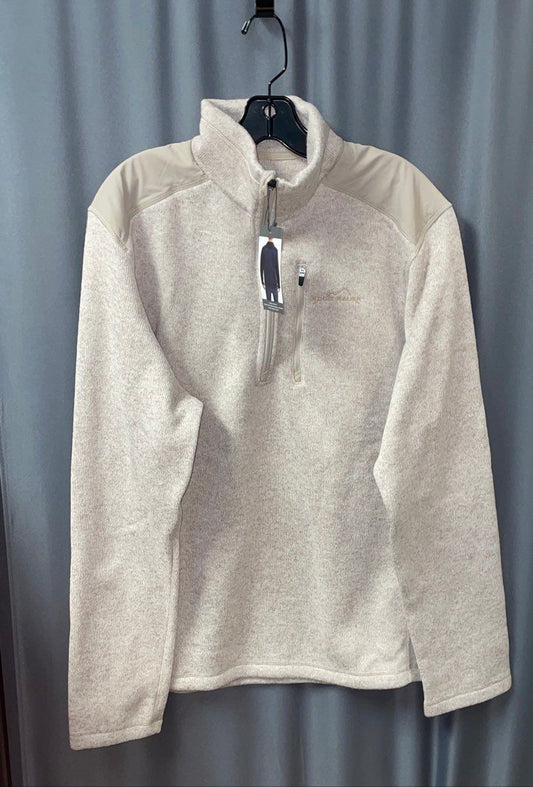 NWT Eddie Bauer Men's Whistler 1/4 Zip Fleece Pullover Beige Sz XL