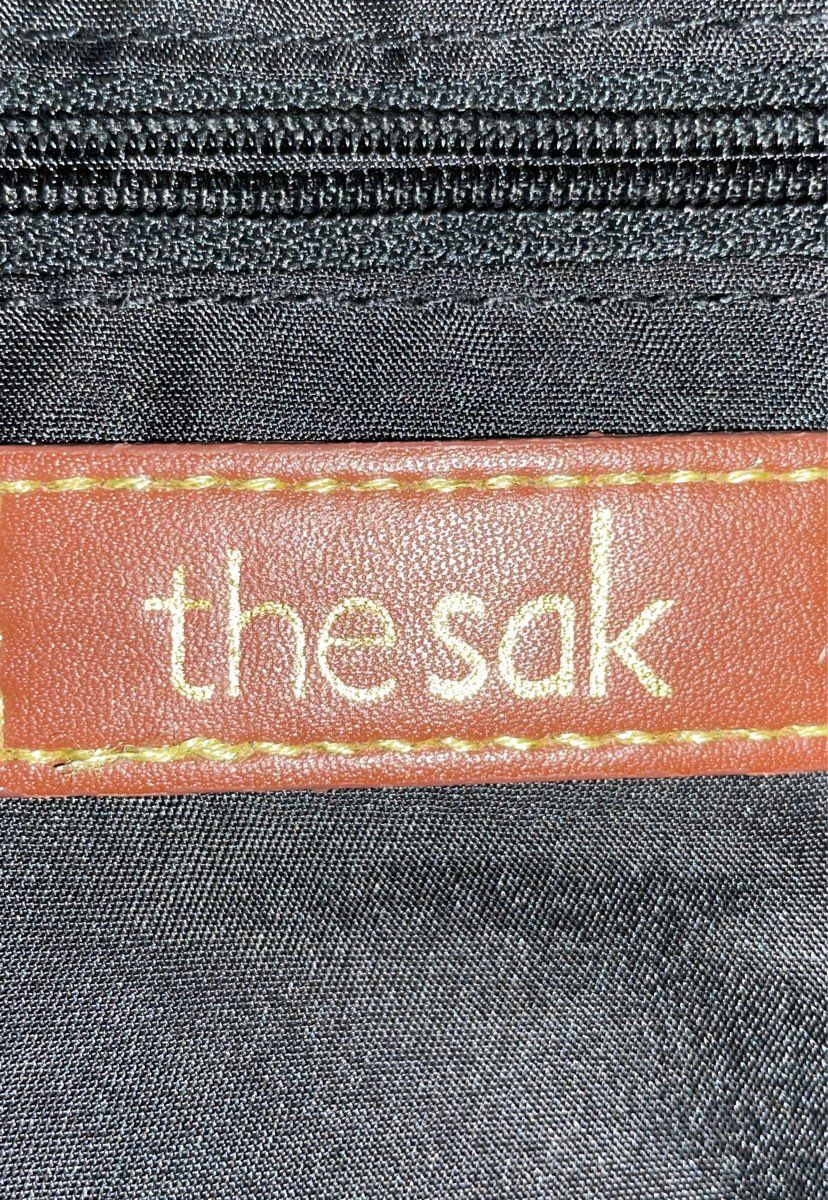 The Sak Black Pebbled Leather Crossbody Shoulder Bag Brass Hardware