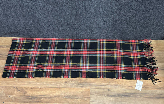J. Crew Women's Black Red Plaid Tartan Fringe Scarf One Size NWT