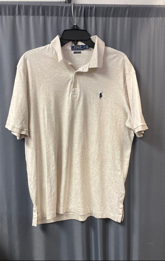Polo Ralph Lauren Men's Sand Heather Polo Shirt Classic Fit Cotton Logo Size L