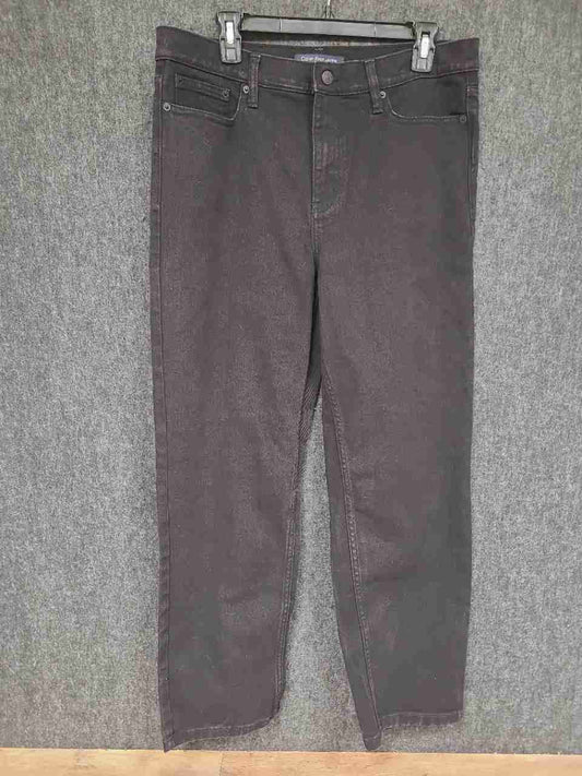 Calvin Klein Jeans Women's Black High Rise Straight Leg Denim Jeans Sz 12