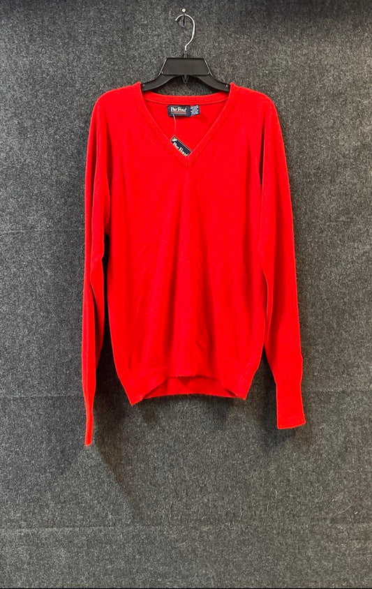 Vintage 90s Par Four Men's Red V-Neck Orlon Acrylic Sweater NWT Size L