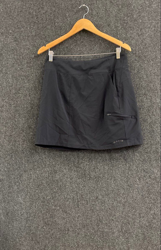Orvis Women's Black Active Travel Skort Skirt Zip Pocket Size M