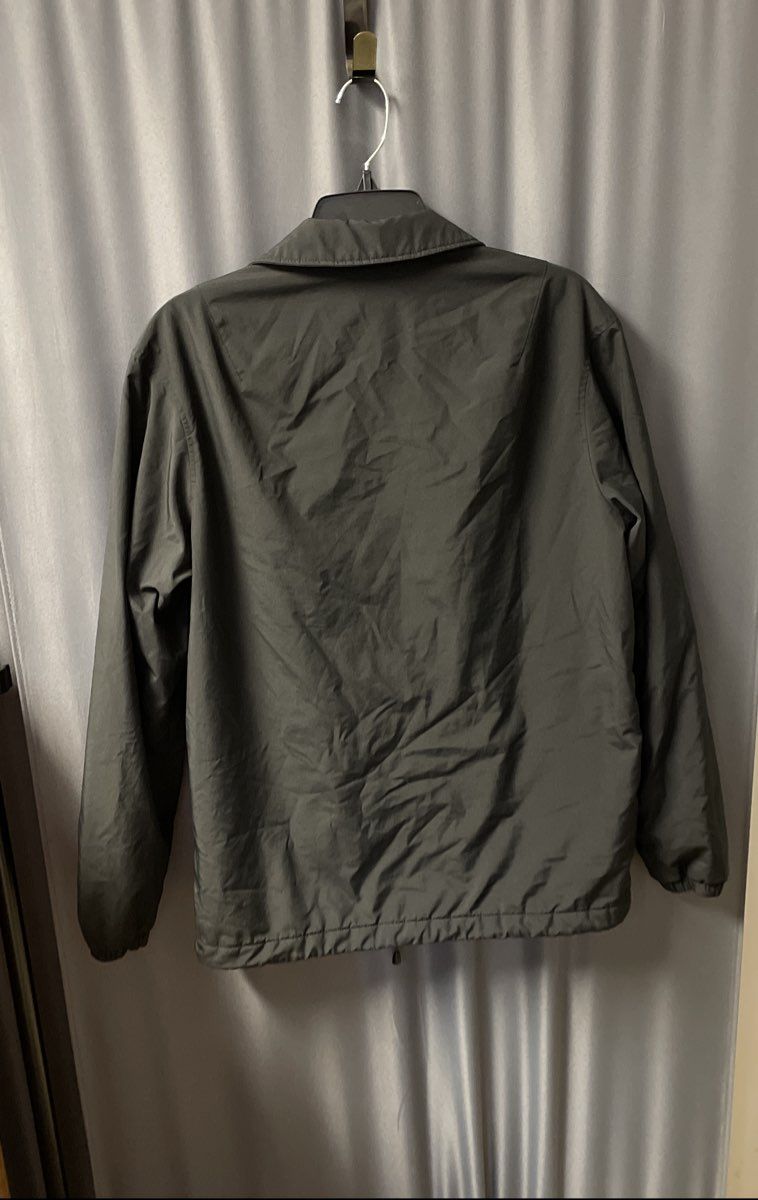 Lacoste Live Men's Black Script Logo Coach Jacket Snap Button Drawstring Sz S