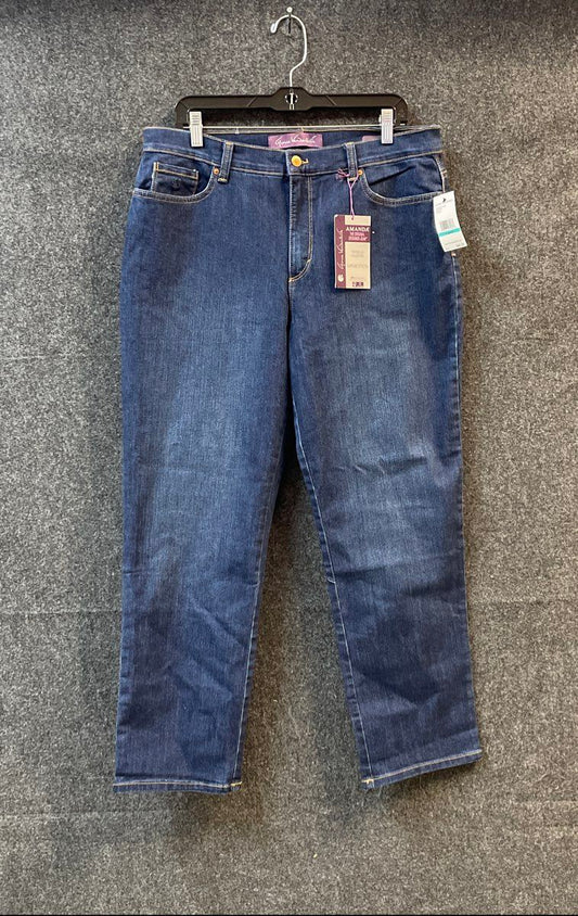 Gloria Vanderbilt Women's Amanda Tapered Stretch Jeans Blue Sz 16 Short NWT