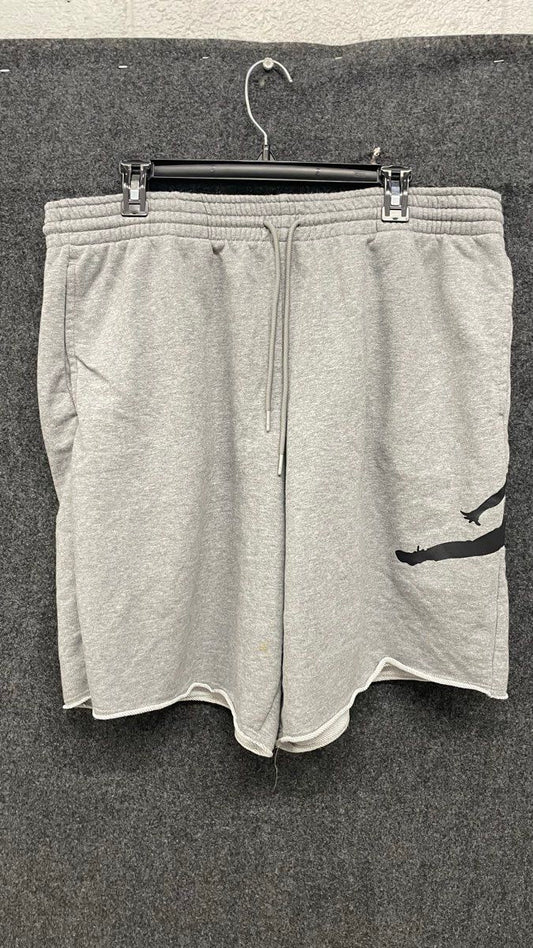 Jordan Men's Jumpman Fleece Shorts Gray Oversized Logo Raw Hem Size XXL
