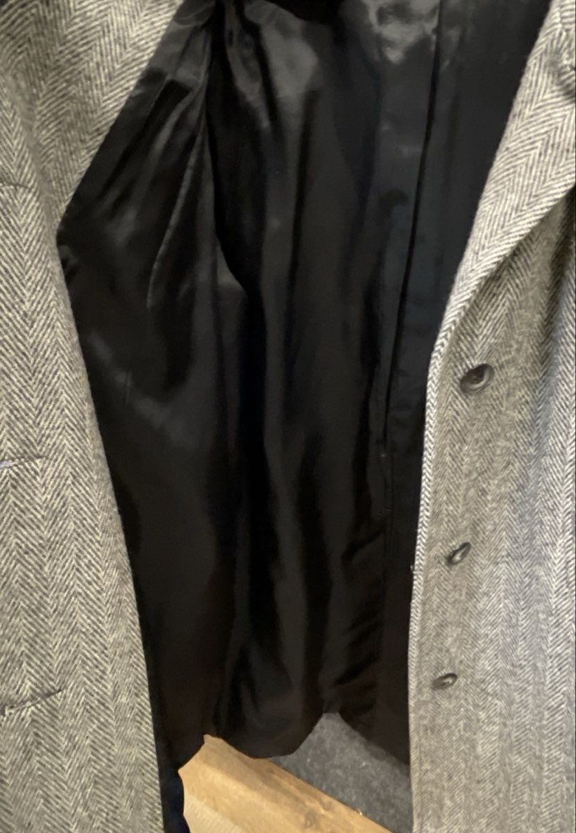 Herman Kay Women's Gray Herringbone Wool Blend Pea Coat Sz 14W