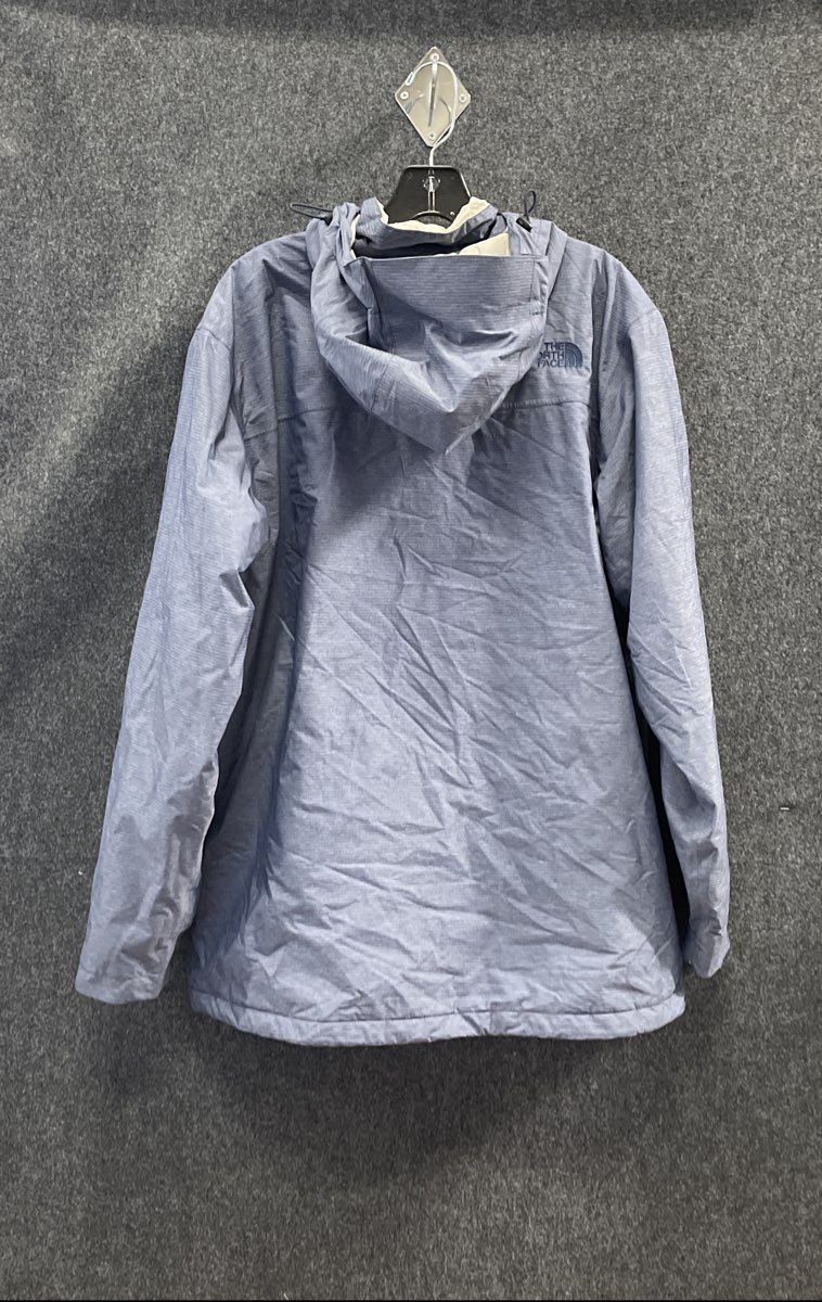 The North Face Men's Blue HyVent Hooded Rain Shell Full Zip Jacket Sz L