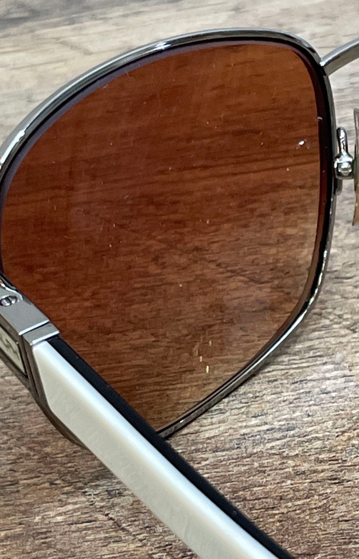 Ralph by Ralph Lauren Women's RA4044 Silver White Sunglasses Brown Lens 59-14