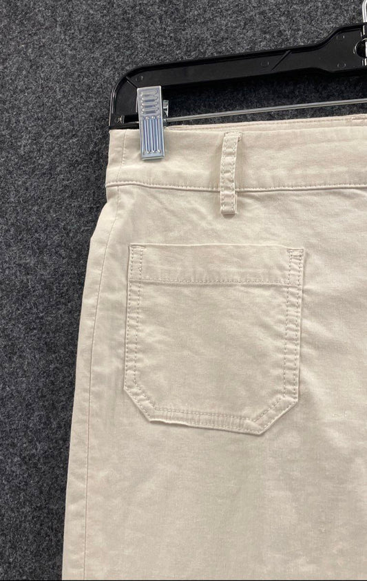 J. Crew Women's Beige Wide Leg Cotton Linen Blend Patch Pocket Pants NWT Sz 25P
