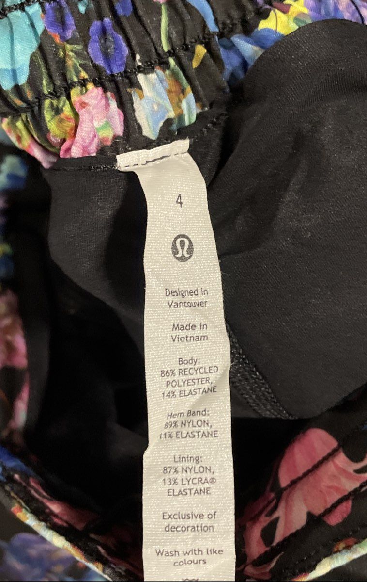 Lululemon Women's Pace Rival Skirt Multicolor Secret Garden Floral Skort Sz 4