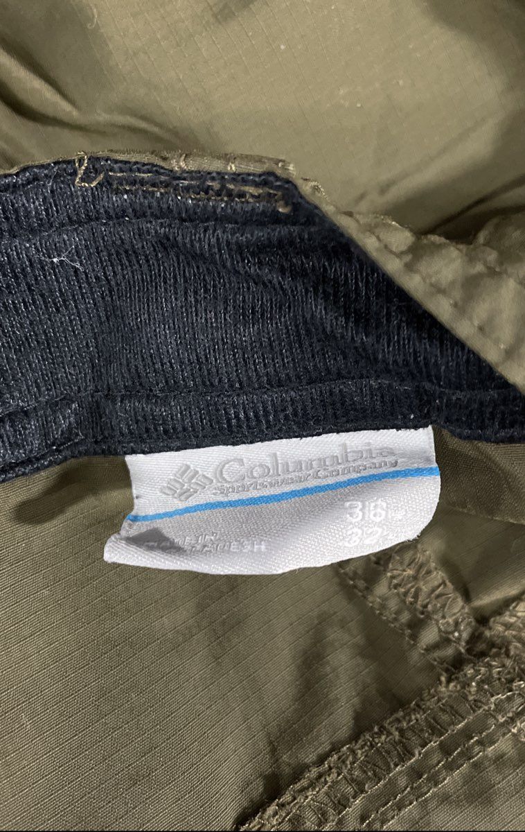 Columbia Men's Green Khaki Convertible Cargo Hiking Pants Zip-Off Size 36x32