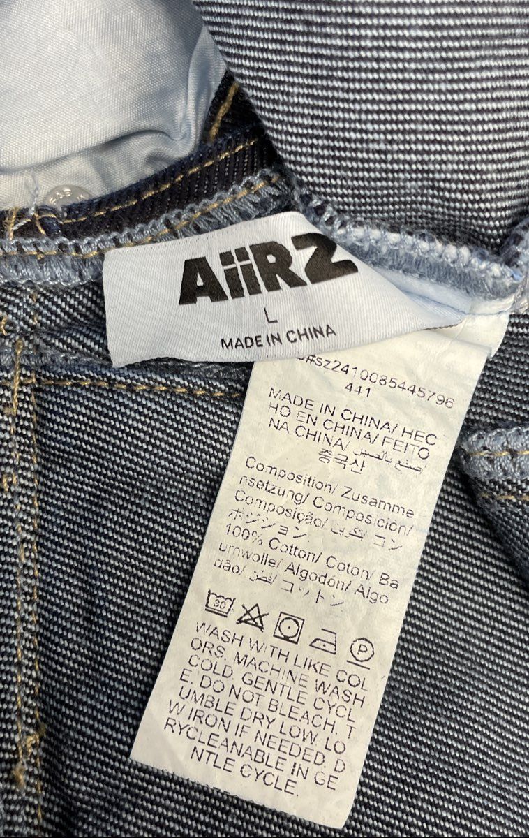 AiiRZ Women's Blue Denim Dress NWT Midi Sleeveless Button Front Slit Sz L