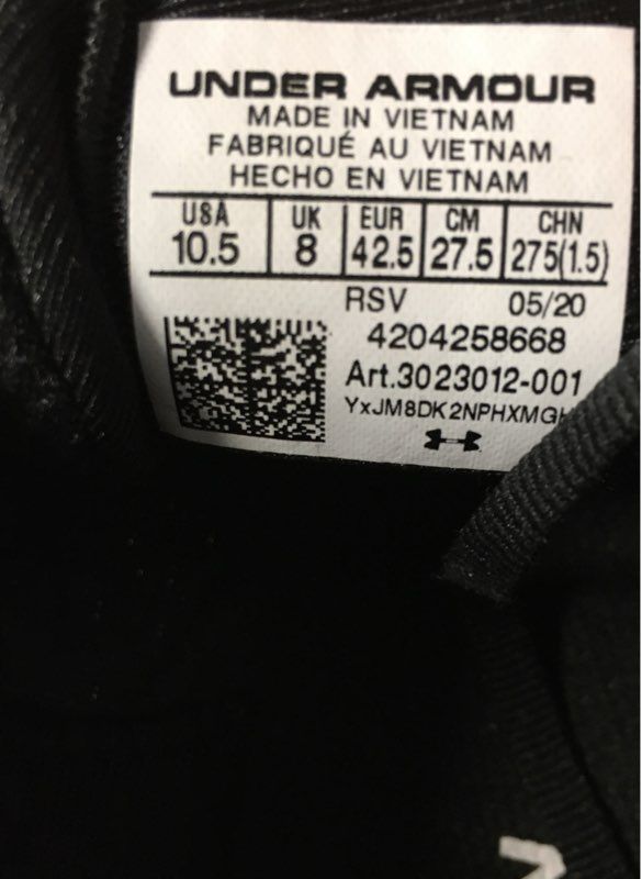 Under Armour Charged Assert 8 Black Pink Running Shoes Men's Size 10.5 DS