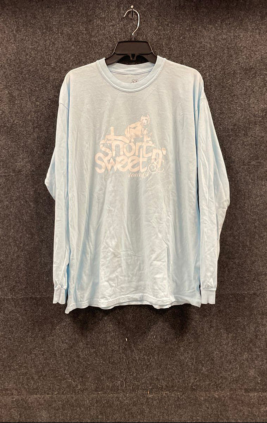 Sabrina Carpenter Women's Short n' Sweet 2024 Tour Long Sleeve Shirt Blue Sz XL