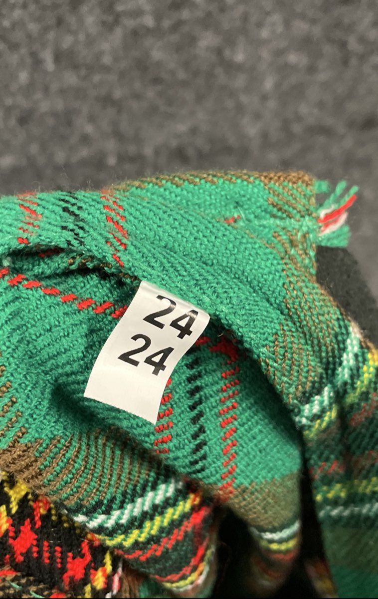 Celtic Pro Green Tartan Plaid Pleated Buckle Kilt Sz 24 NWT