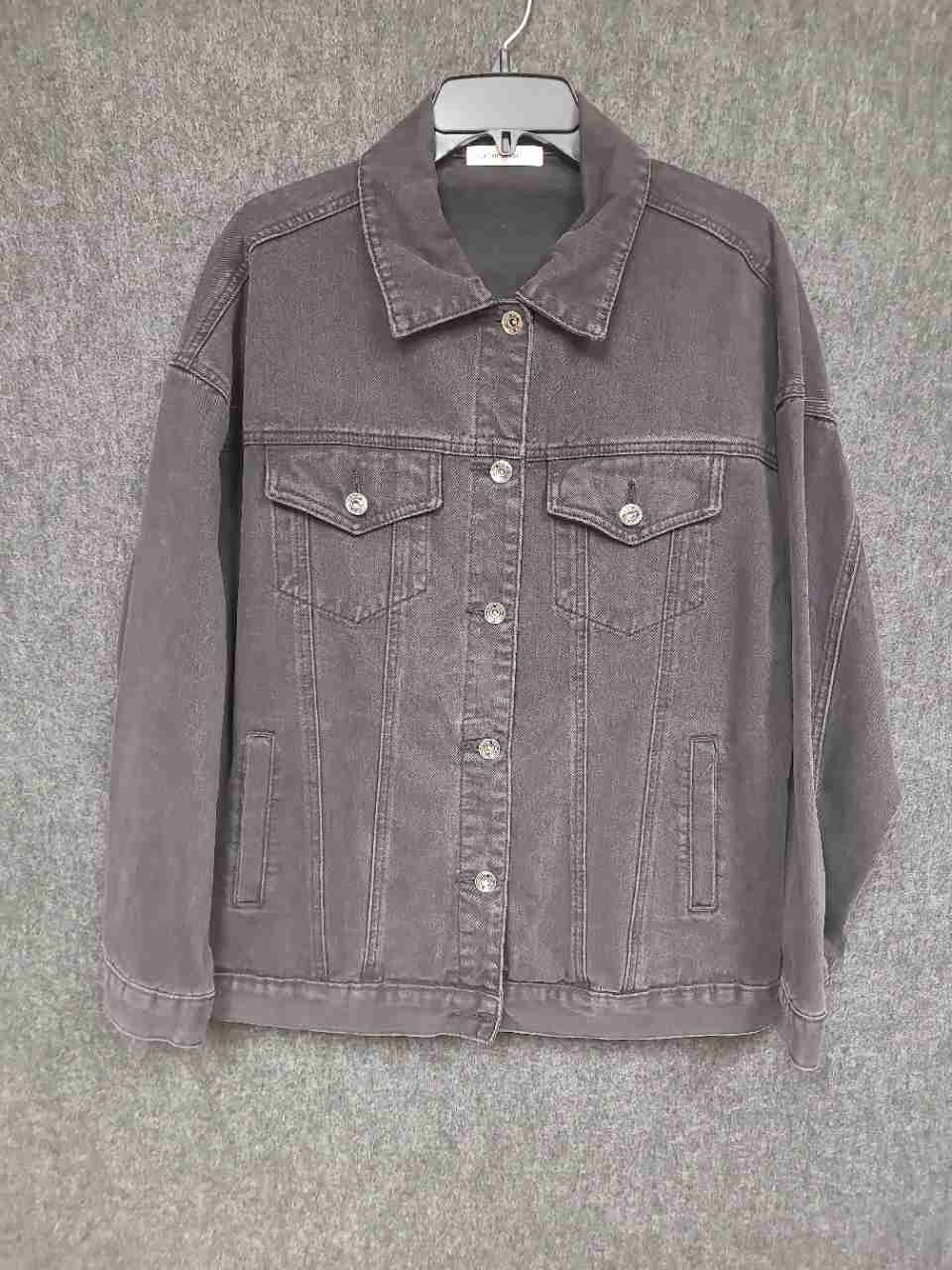 CantonWalker Women's Faded Black Denim Waler Jacket Size M