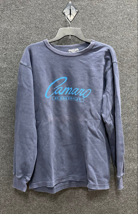 Vintage Steve & Barry's Men's Blue Chevrolet Camaro Long Sleeve Shirt Size L