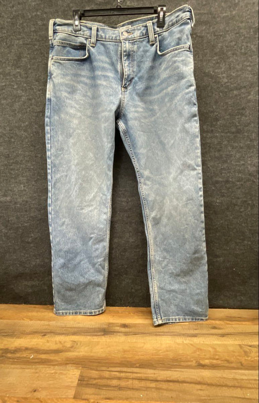 Carhartt Men's 106988 Loose Straight Fit Light Wash Blue Denim Jeans Sz 36x30