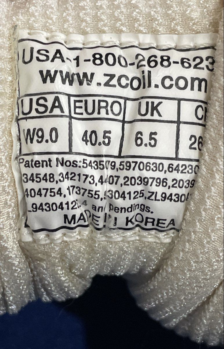Z-Coil Orthopedic Walking Spring Shoes White Blue Women's Size 9