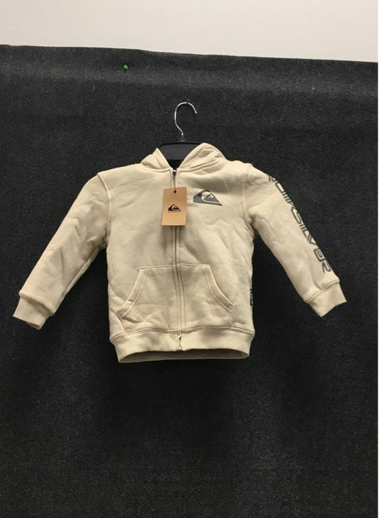Quicksilver Boy's Full Zip Hooded Jacket Beige Sherpa Lined NWT Size 4