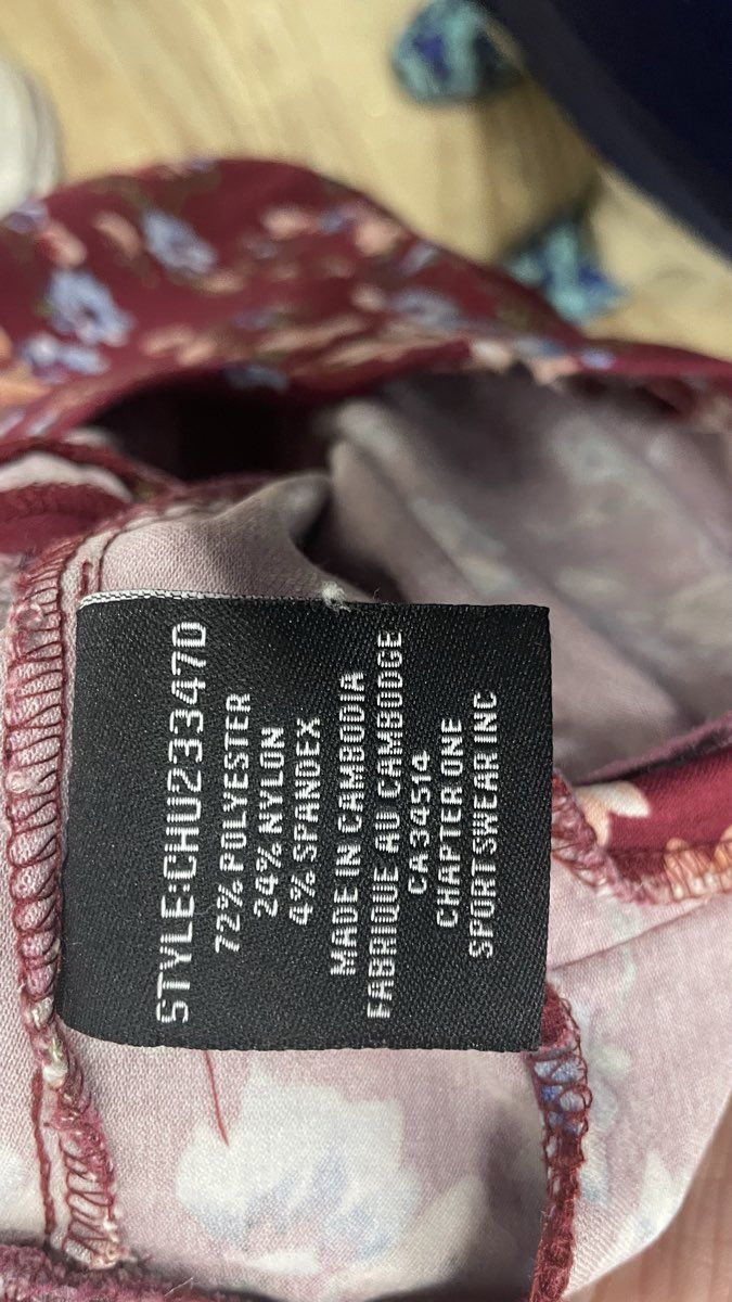 Jules & Leopold Women's Maroon Floral Pull-On Stretch Leggings Pants Sz M